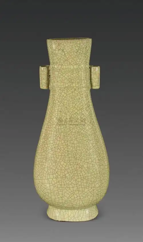 【明代 哥窑贯耳瓶】拍卖品_图片_价格_鉴赏_明代单色釉瓷器_雅昌艺术