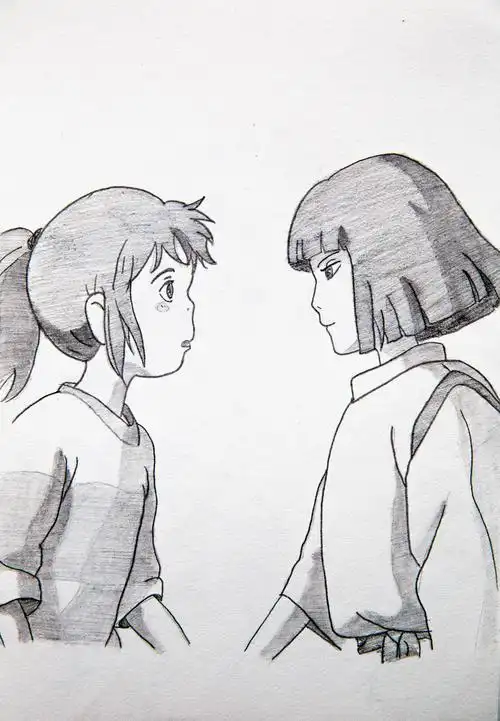 《千与千寻》手绘|动漫|动画片|蜂小太郎 - 临摹作品千与千寻图片简笔