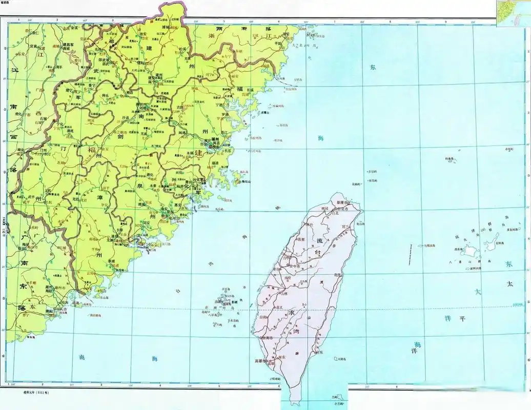 两宋时期福建省行政区划地图地理历史福建 北宋时期,全国行政区划实行