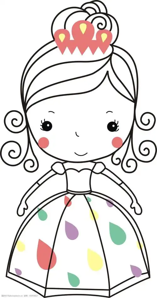 关键词:彩色雨点裙小公主免费下载 cdr 卡通 矢量卡通 童装卡通图案