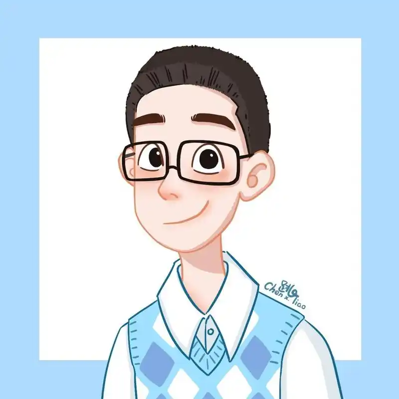 帮同事it型男画的卡通头像 it型男标配格子衬衫,黑框眼镜,板寸短发