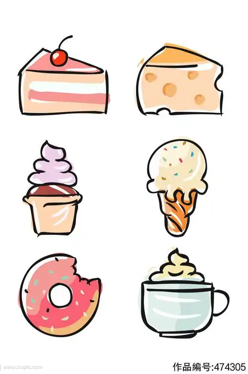 手绘可爱卡通美食甜品系列