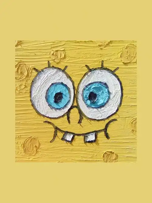 油画棒画丨海绵宝宝07附步骤色号