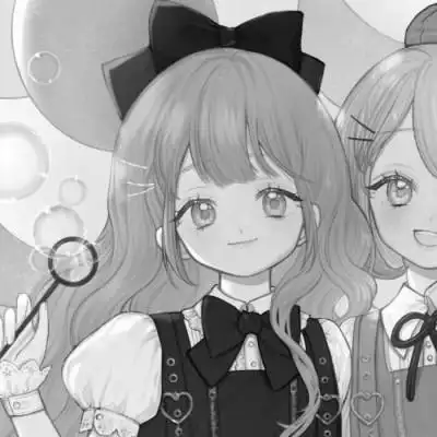 二次元黑白动漫闺蜜头像一对