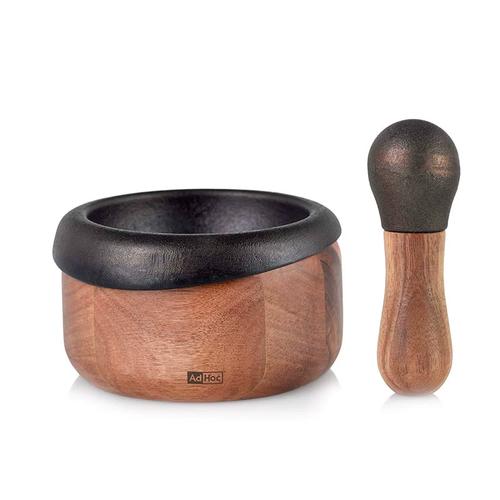 德国adhoc铸铁研钵捣药碓窝捣药臼药杵子捣蒜器调料研磨器铁臼子