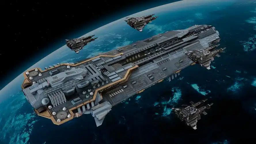 科幻母舰太空船3d模型