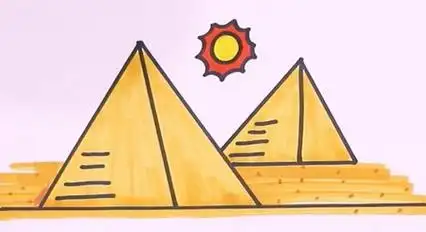 金字塔简笔画怎样画过程图片