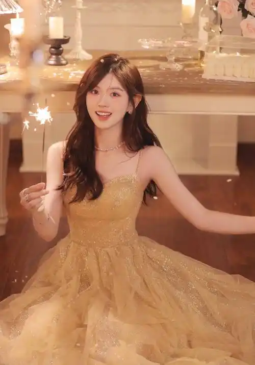 南昌大学校花钟恩淇海滩散步蓝色长裙迷人笑容如少女一般