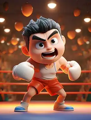 卡通拳击比赛人物