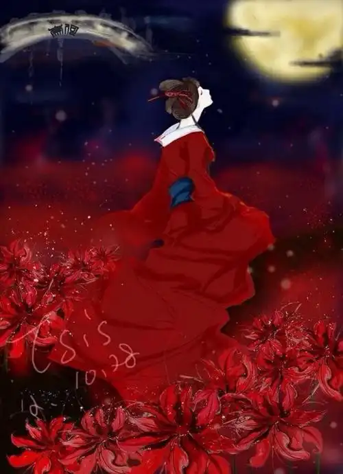 彼岸花图片唯美古风高清无水印最好是有红衣女子