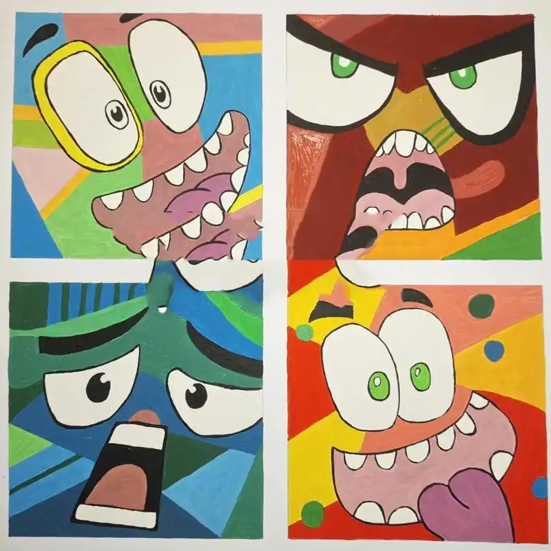 色彩构成–喜怒哀乐,色彩情感(代画作品) 色彩构成–喜怒哀乐,色彩