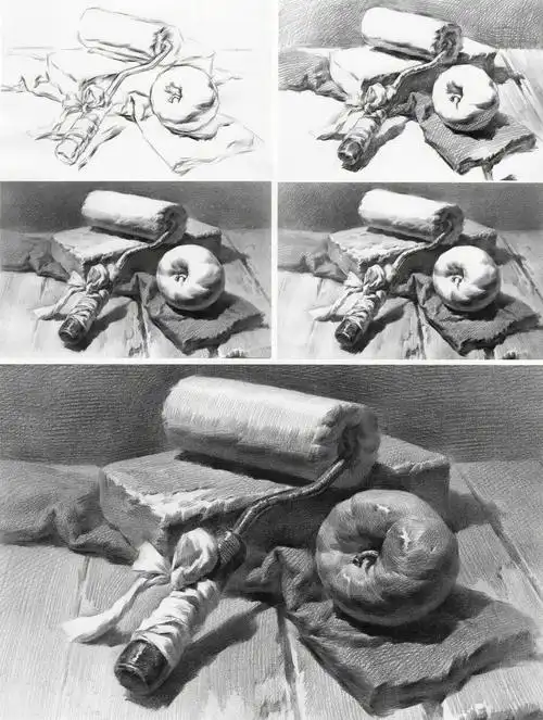 详细步骤素描静物组合分享带步骤