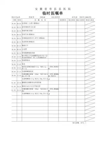 临时医嘱单模板doc