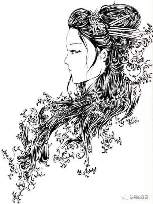 日本传统纹身:艺伎