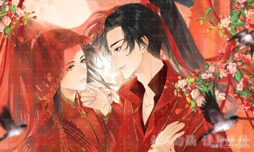 狗子与师尊大婚～七夕快乐_二哈和他的白猫师尊燃晚古风平涂插画同人