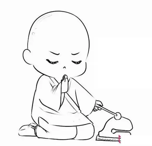 发送到微信 小沙弥小和尚小和尚儿童画法简笔画画法 小和尚人物绘画