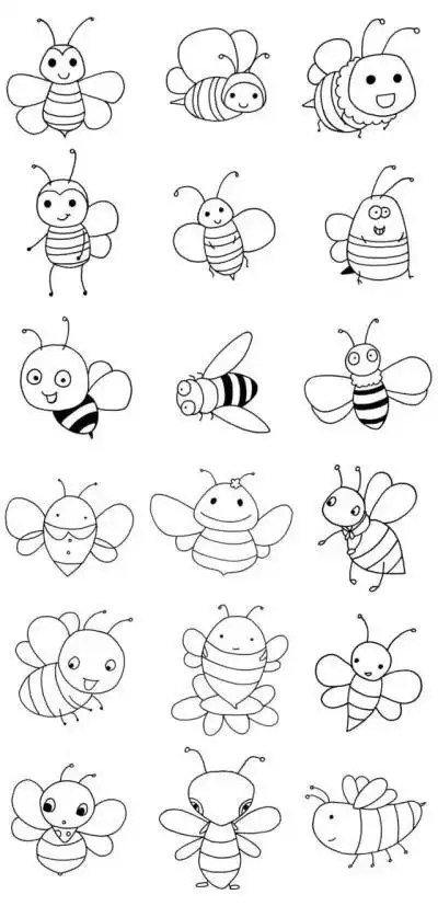 蜜蜂和花朵简笔画