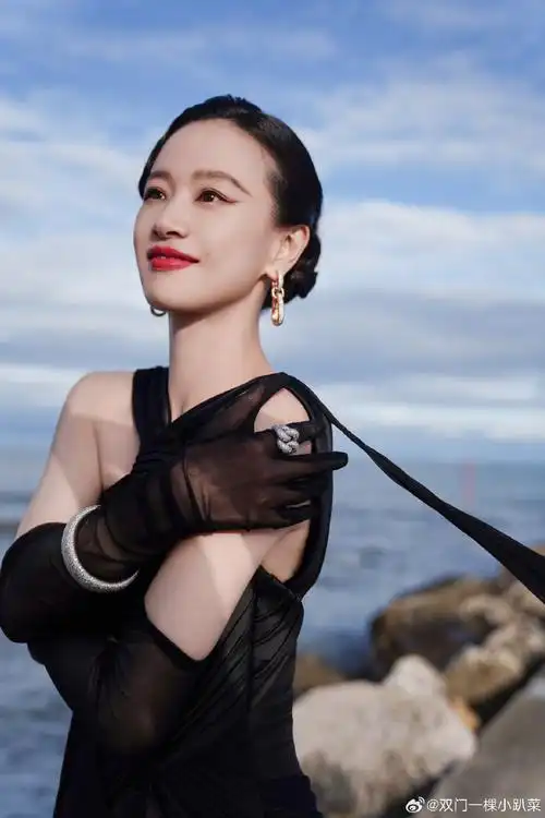 这一次身穿黑纱礼服搭配美颜大红唇,已经褪去青涩,妥妥成熟女神范了!