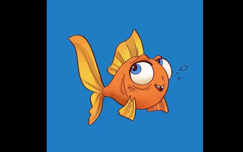 【欧美卡通】一条小金鱼的绘画过程