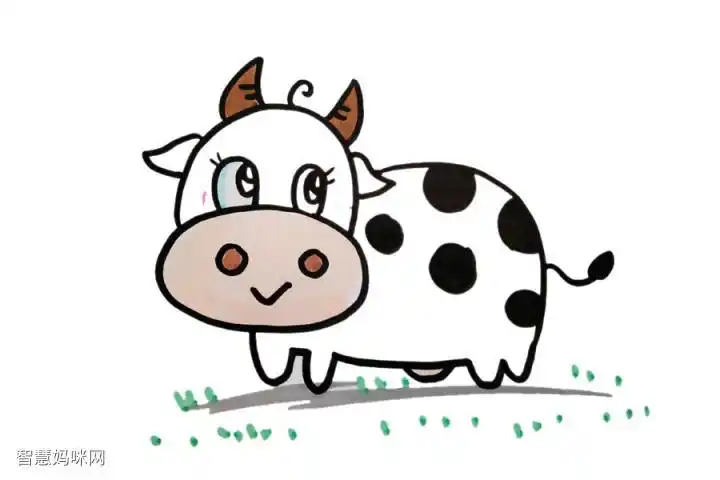 可爱的小牛简笔画图片大全
