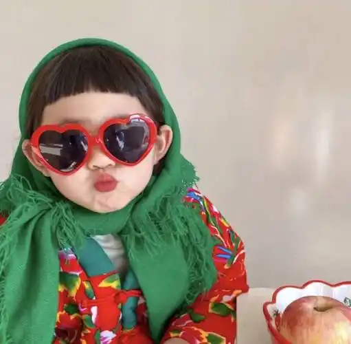 东北大花袄真人小女孩可爱女生头像