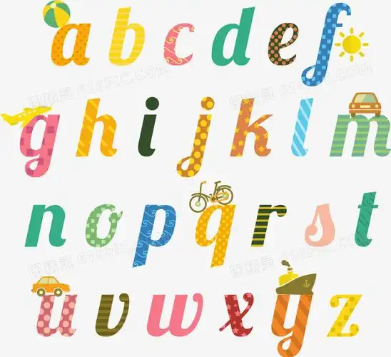 26个童趣英文字母设计矢量素材