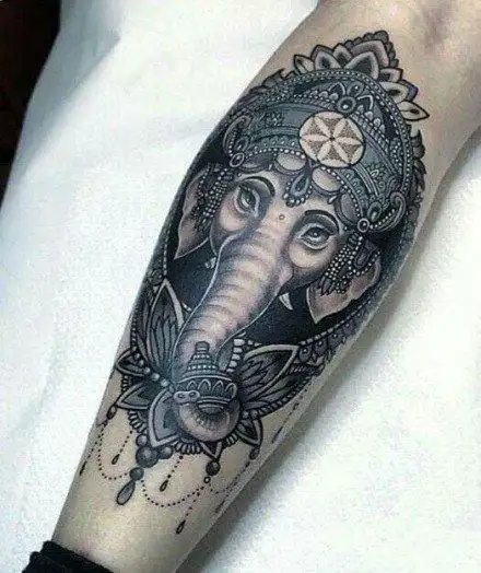 泰国风格的象神纹身图案9张(7/9)