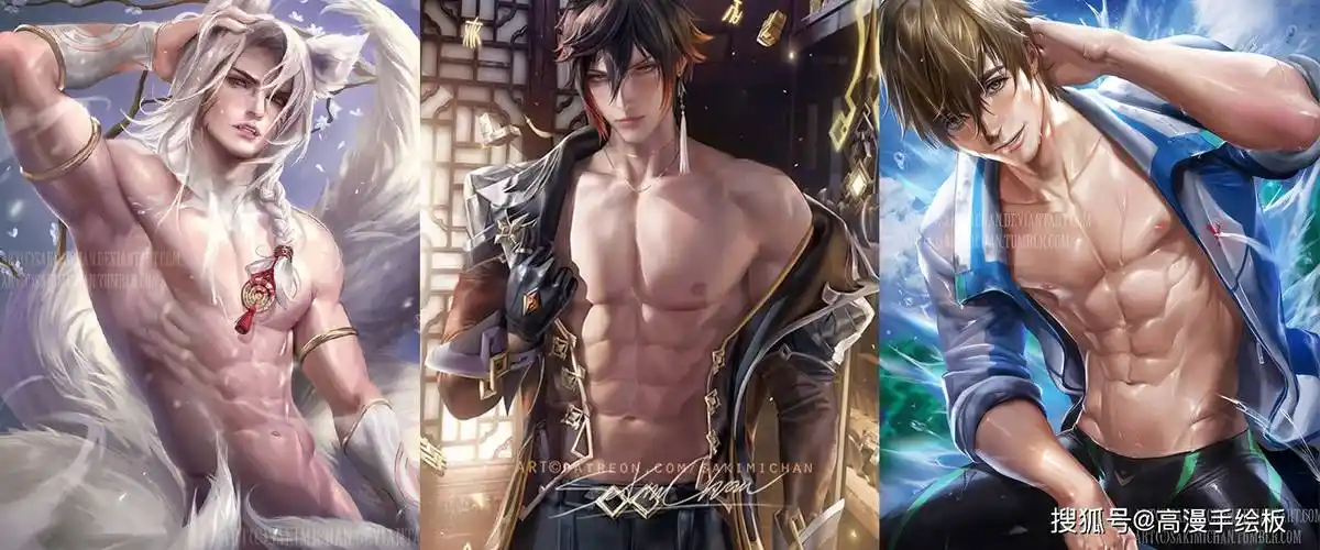 【人体教程】胸腹肌的绘制教程_肌肉_结构_基本