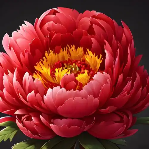 大红牡丹花头像