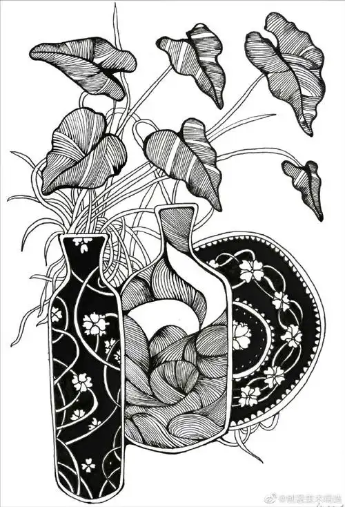 线描##黑白装饰画