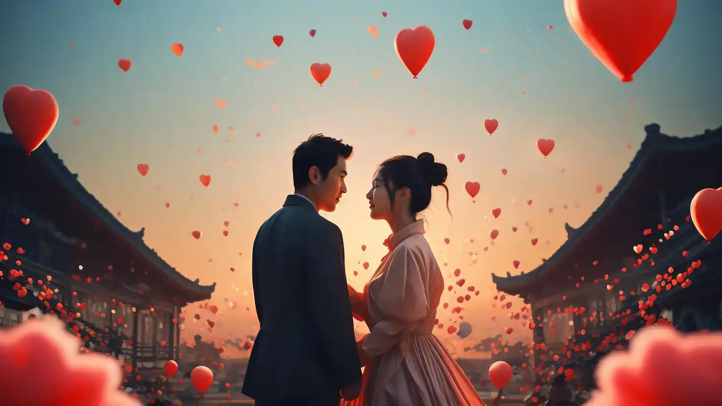 96浪漫爱情心形气球背景图集94