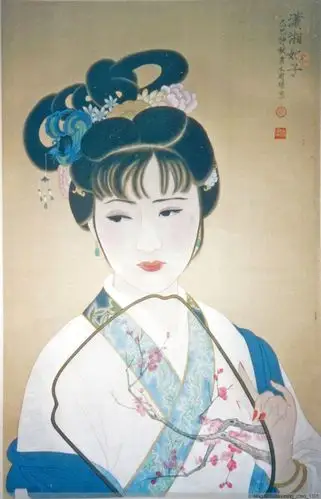 周璟工笔重彩《红楼梦人物-林黛玉》