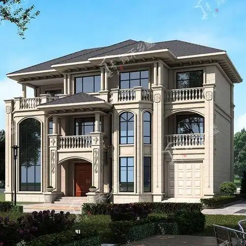 豪华欧式三层别墅设计图纸带八角窗