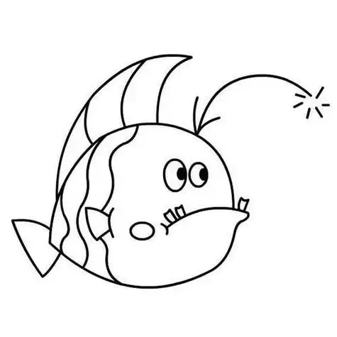 灯笼鱼可爱简笔画