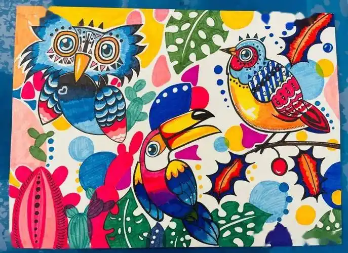 儿童画创作必备——42张儿童画,配色漂亮,造型简单!_孩子_影响_观察力