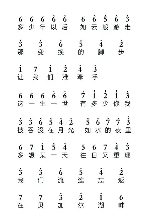 🎶贝加尔湖畔简谱流行曲🎼