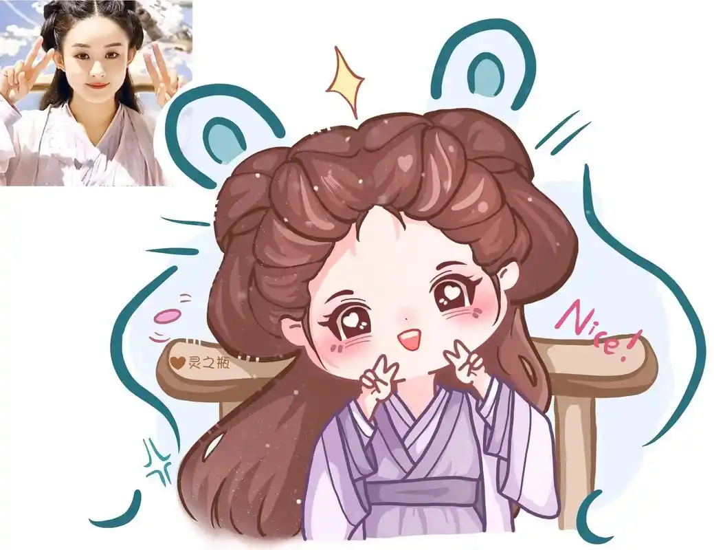 的,舍弃我#procreate绘画 #画个头像 #q版人物 #简笔画 #赵丽颖花千骨