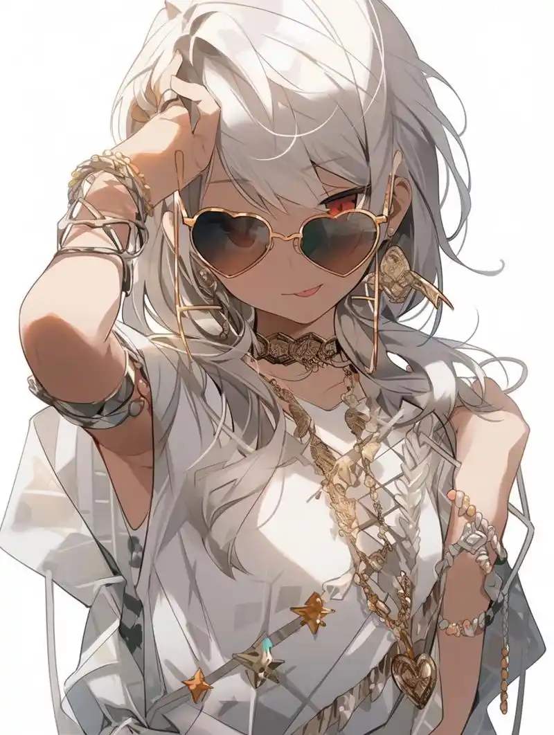 无所谓我好酷 带墨镜酷酷动漫女孩头像