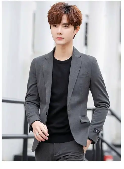 高品质西服男2021新款休闲西服男修身正装帅气韩版上衣单件小西装男士