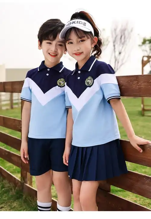 校服套装小学生夏季儿童短袖学院风班服幼儿园园服夏装演出服新款