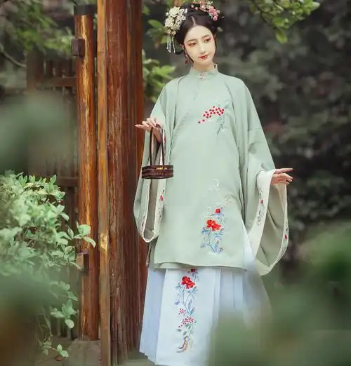 马面日常刺绣比甲立领非古装 女原创明制袄裙 云麓集红昭愿汉服 秋冬