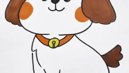 一起画小狗简笔画吧