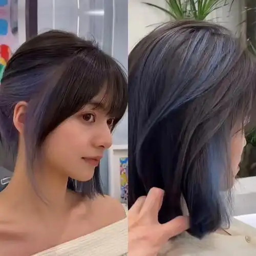 短发77挂耳染女团同款发色
