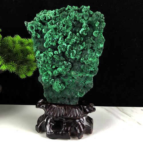 天然孔雀石原石凤凰石矿物标本礼品客厅玄关奇石高档家居摆件