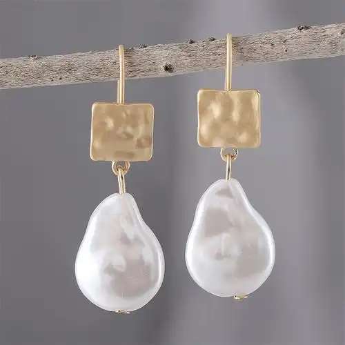 跨境热销韩版经典时尚巴洛克珍珠耳环 气质百搭仿珍珠高级感耳饰