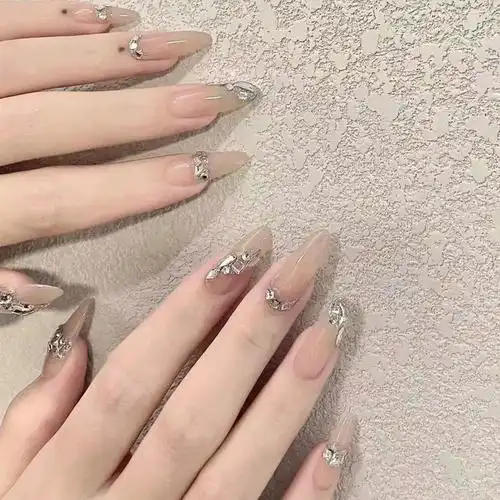 美甲饰品超闪白色水钻平底异形极光钻石指甲装饰满钻2023网红爆款