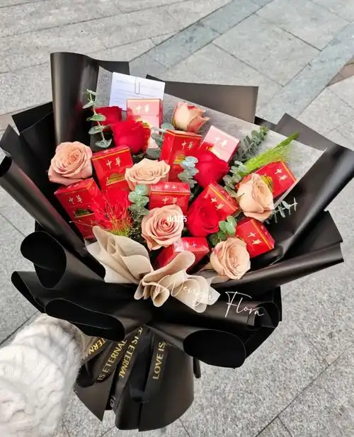 烟花束 #香烟礼盒花束  #送男友花束  #项城花店  #鲜花花束  #扇日