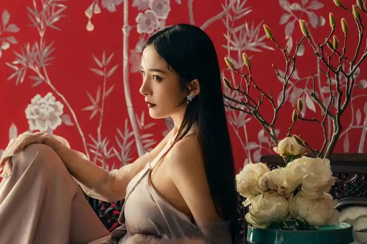 杨幂时尚芭莎二月刊封面大片神秘优雅的摩登女郎