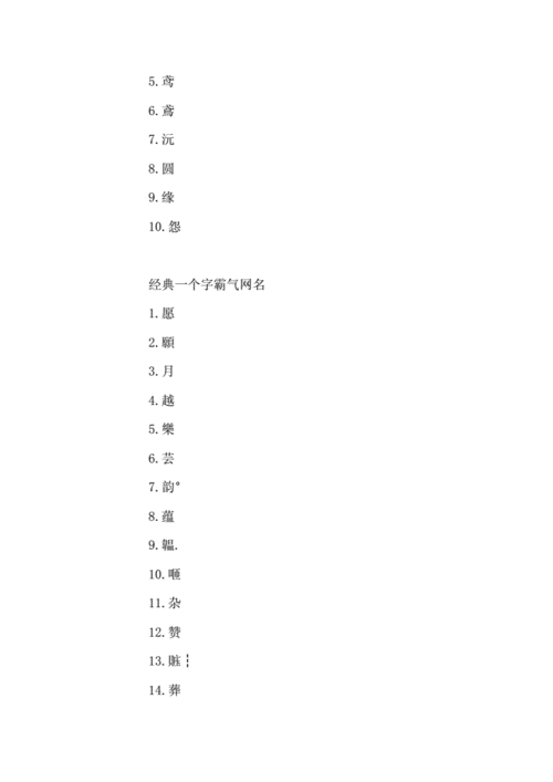 [网名一个字霸气]网名一个字高冷-30400.doc 5页