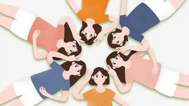 免抠卡通手绘开学季闺蜜合影